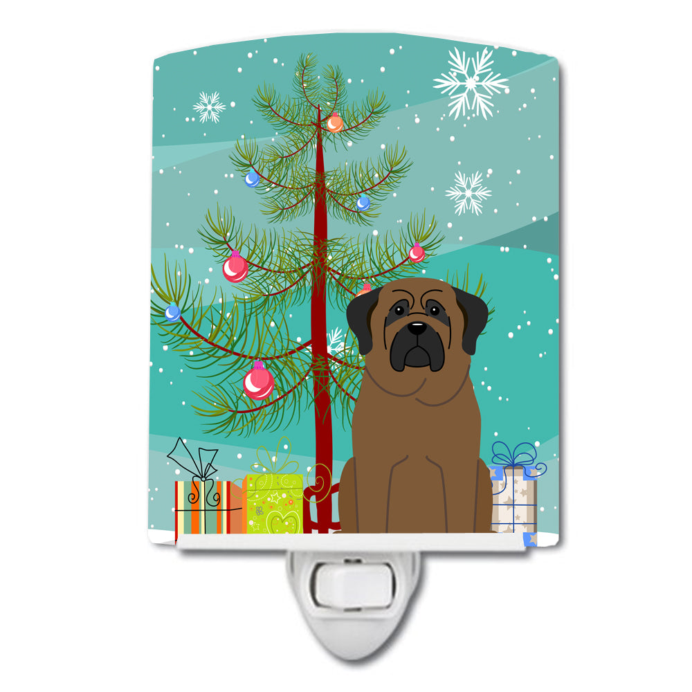 Merry Christmas Tree Bullmastiff Ceramic Night Light BB4209CNL - the-store.com