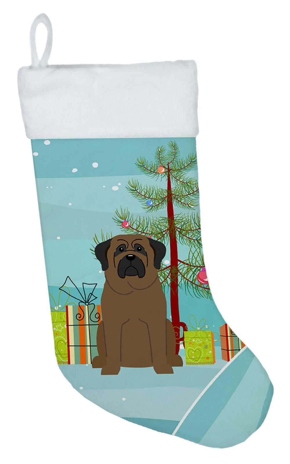 Merry Christmas Tree Bullmastiff Christmas Stocking BB4209CS  the-store.com.