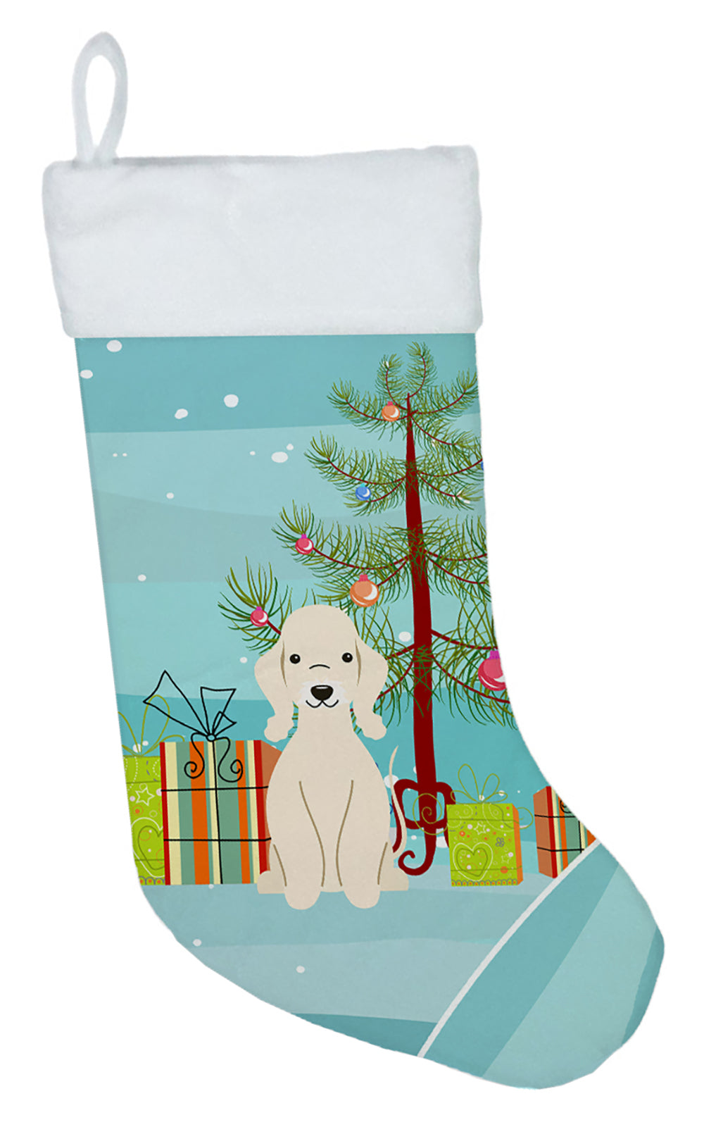 Merry Christmas Tree Bedlington Terrier Sandy Christmas Stocking BB4216CS  the-store.com.