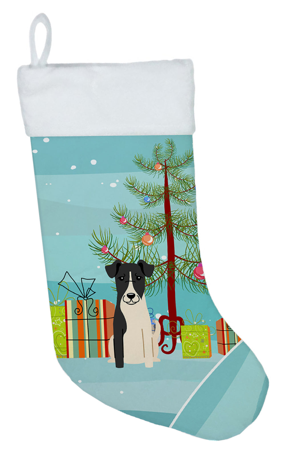 Merry Christmas Tree Smooth Fox Terrier Christmas Stocking BB4223CS  the-store.com.