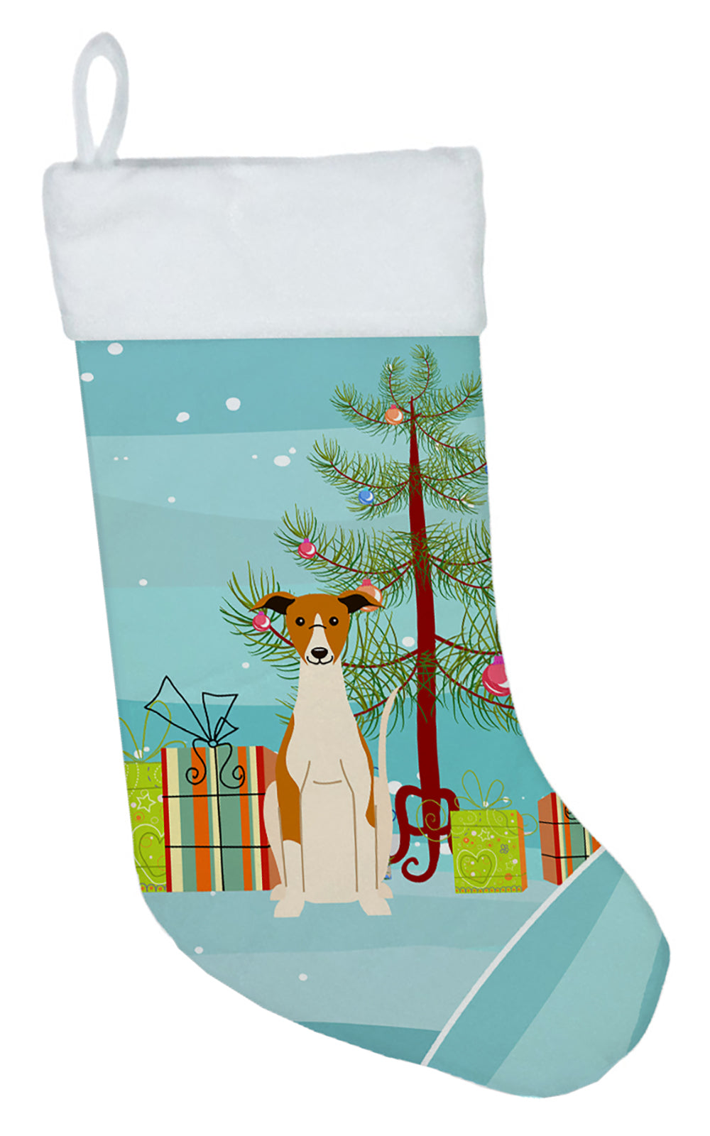 Merry Christmas Tree Whippet Christmas Stocking BB4224CS  the-store.com.