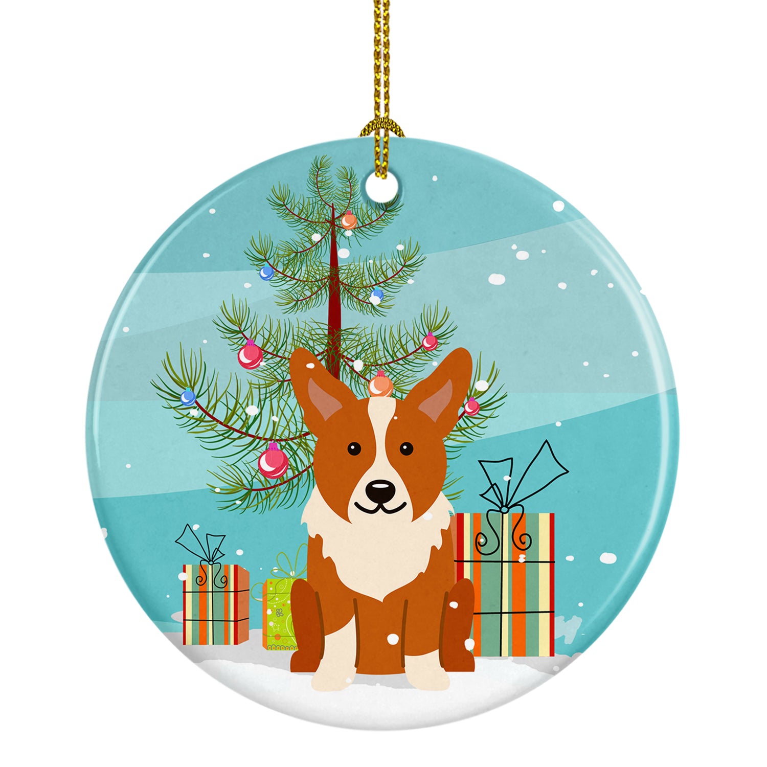 Merry Christmas Tree Corgi Ceramic Ornament BB4225CO1 - the-store.com