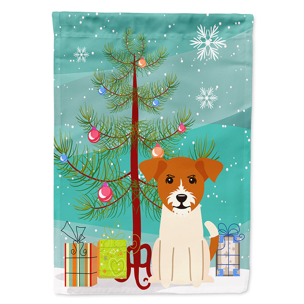 Merry Christmas Tree Jack Russell Terrier Flag Canvas House Size BB4233CHF  the-store.com.