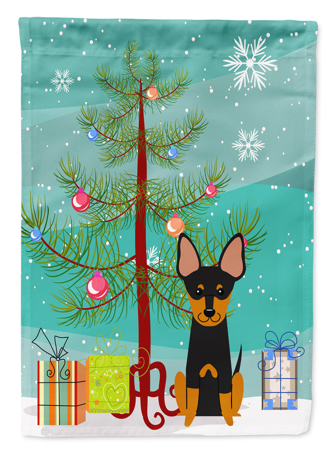 Merry Christmas Tree English Toy Terrier Flag Garden Size BB4234GF  the-store.com.