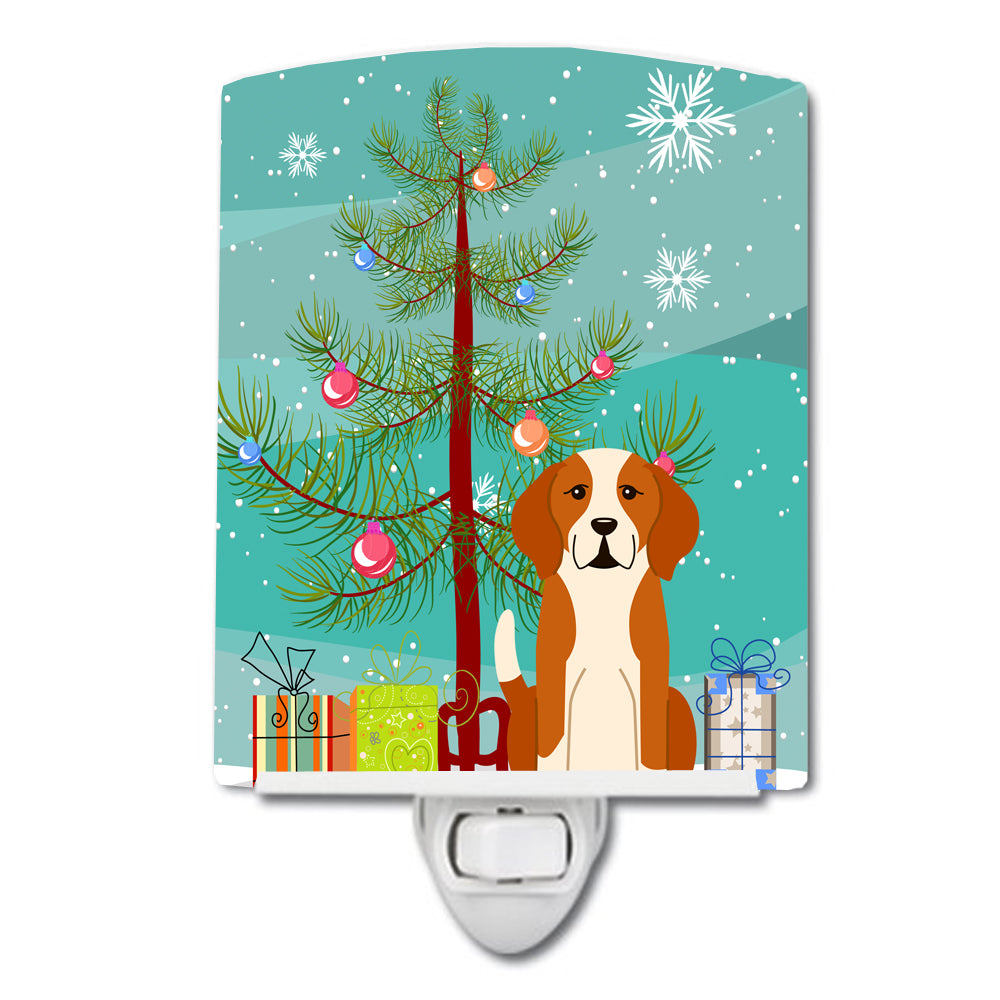 Merry Christmas Tree English Foxhound Ceramic Night Light BB4235CNL - the-store.com