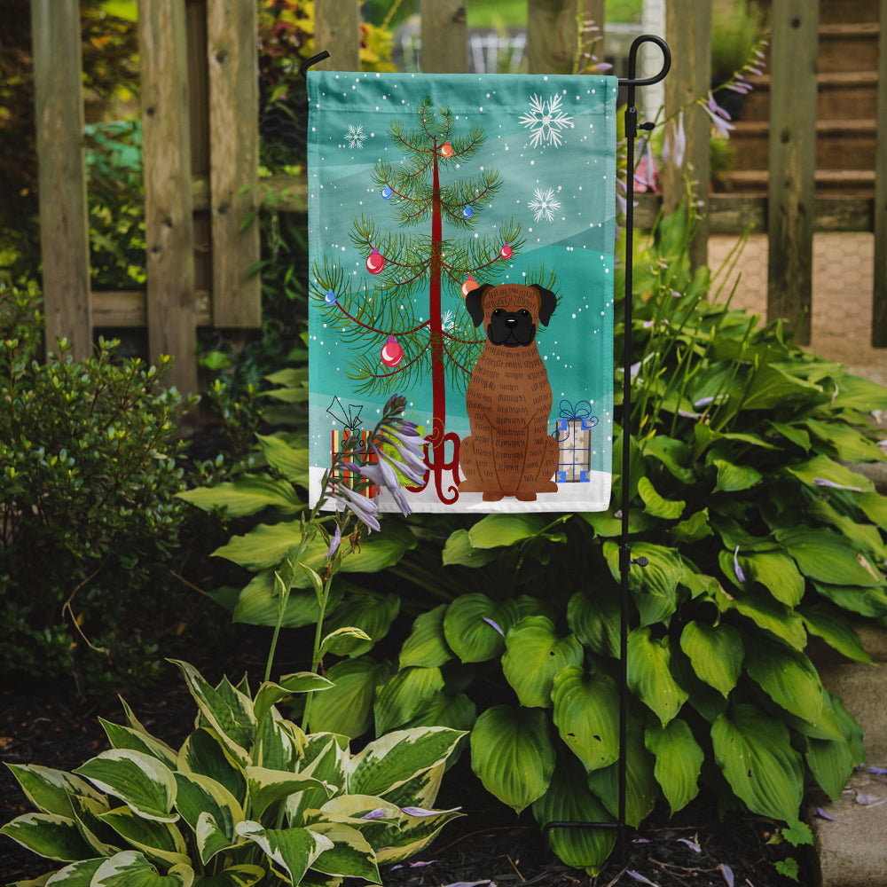 Merry Christmas Tree Brindle Boxer Flag Garden Size BB4242GF  the-store.com.