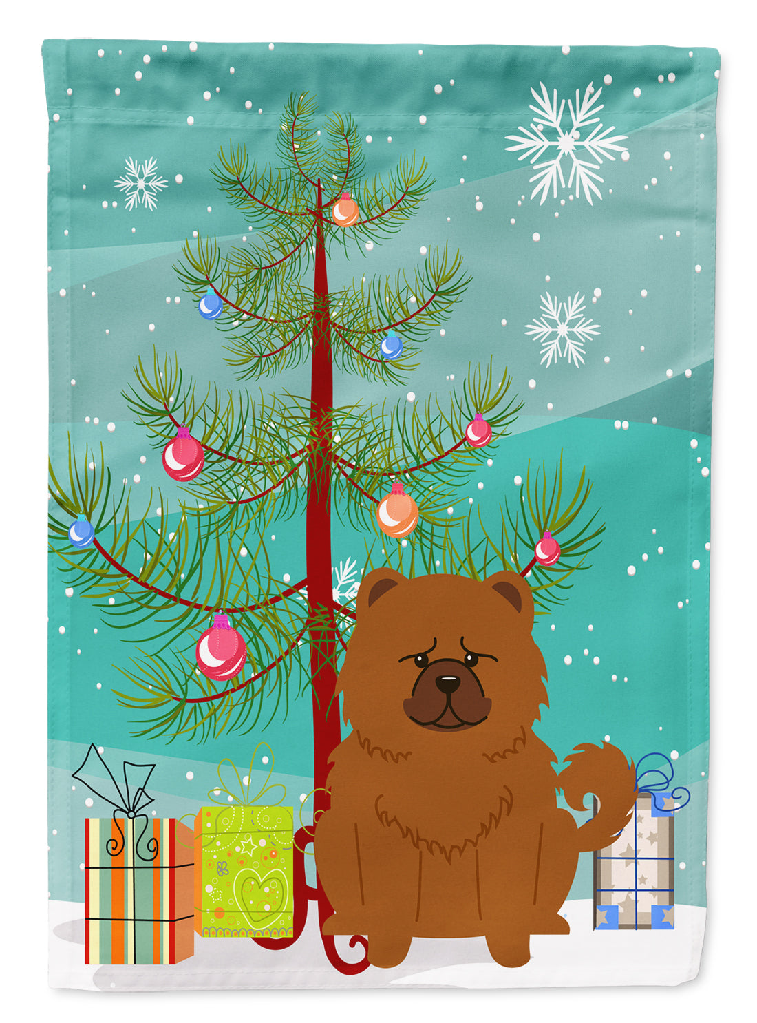 Merry Christmas Tree Chow Chow Red Flag Garden Size BB4267GF  the-store.com.