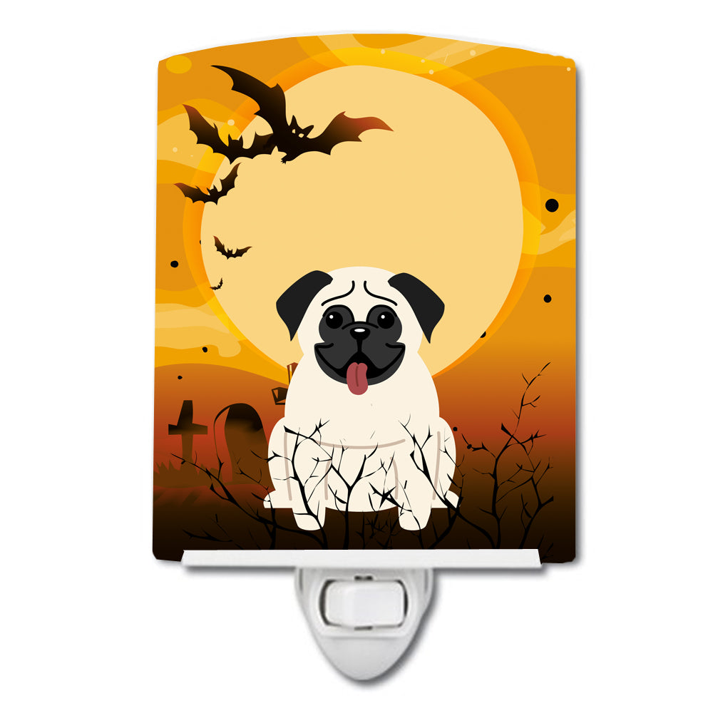 Halloween Pug Cream Ceramic Night Light BB4270CNL - the-store.com