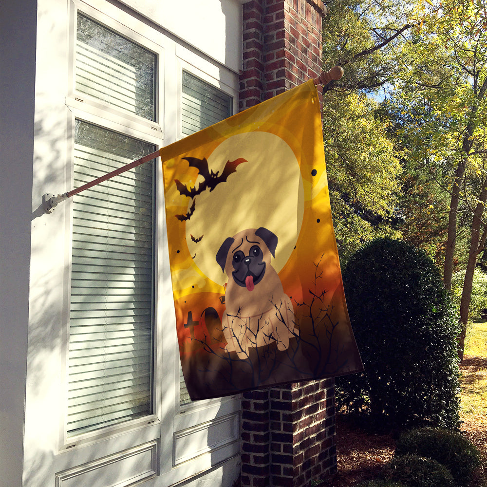 Halloween Pug Brown Flag Canvas House Size BB4271CHF  the-store.com.