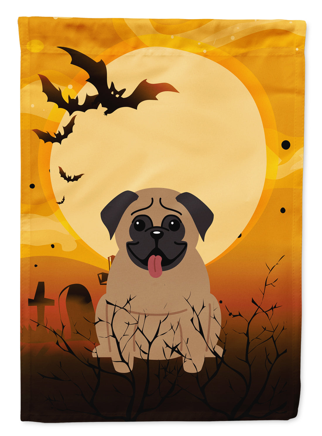 Halloween Pug Brown Flag Garden Size BB4271GF  the-store.com.