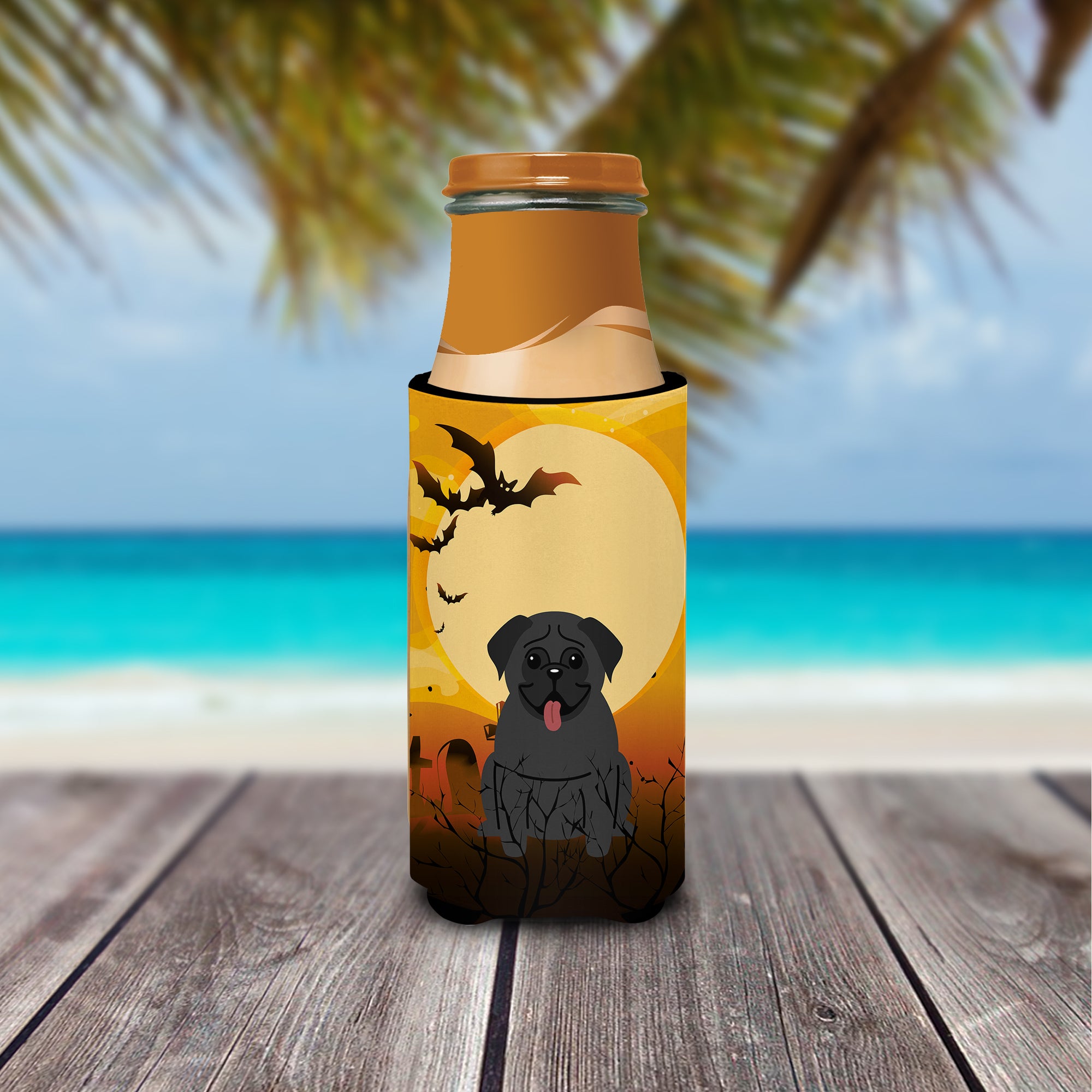 Halloween Pug Black  Ultra Hugger for slim cans BB4272MUK  the-store.com.