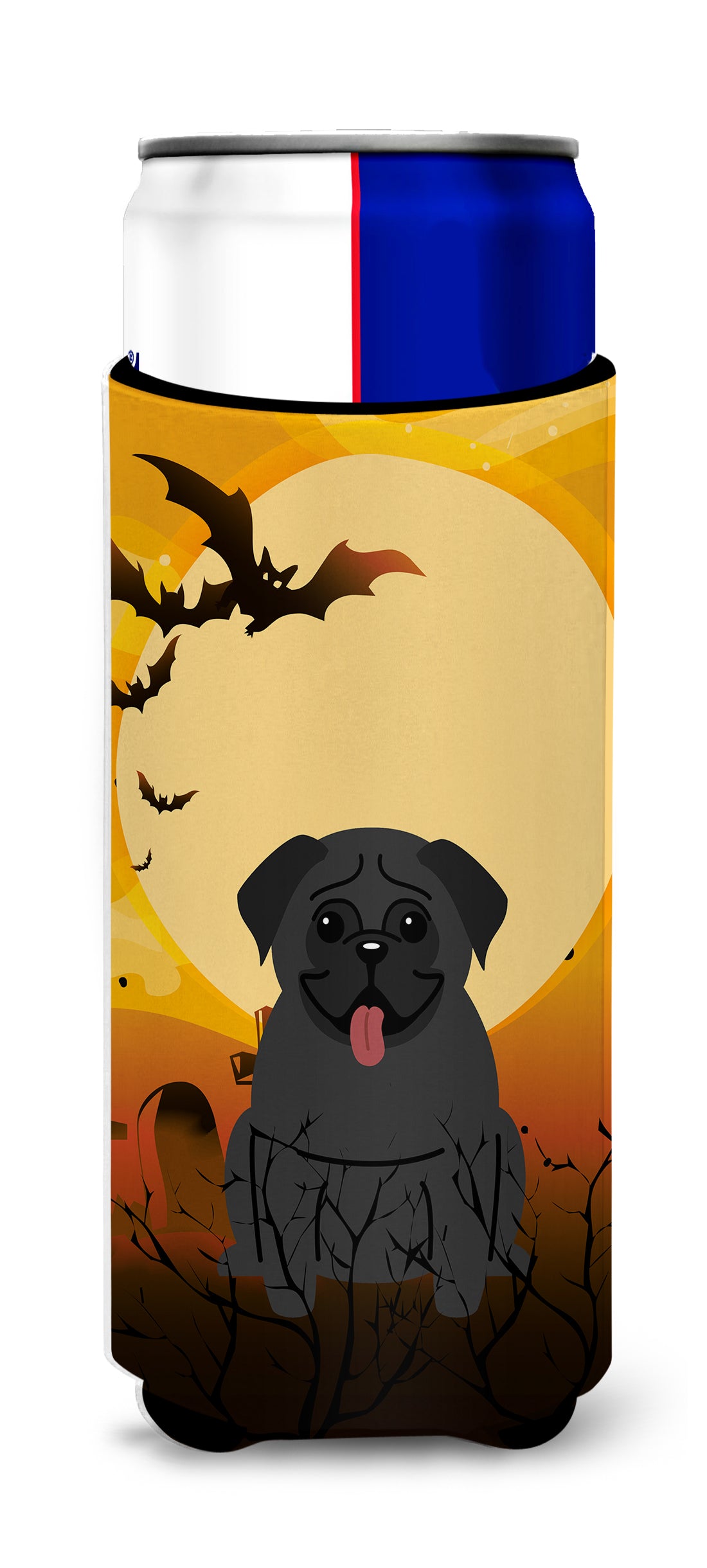 Halloween Pug Black  Ultra Hugger for slim cans BB4272MUK  the-store.com.