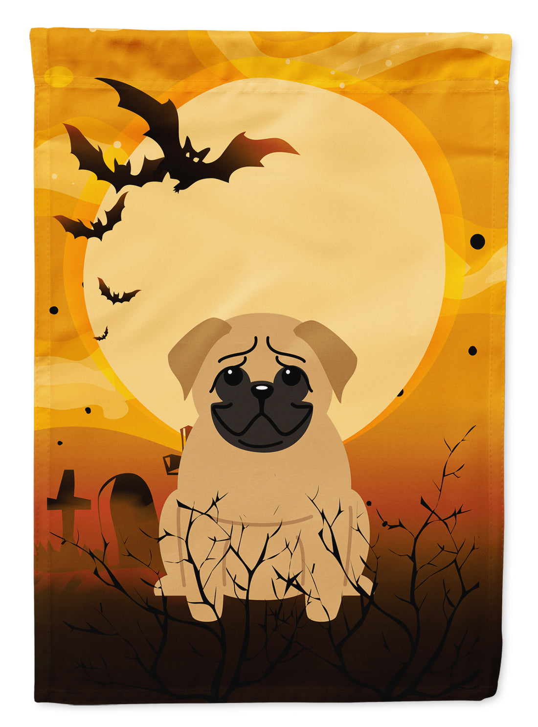 Halloween Pug Brown Flag Garden Size BB4273GF  the-store.com.