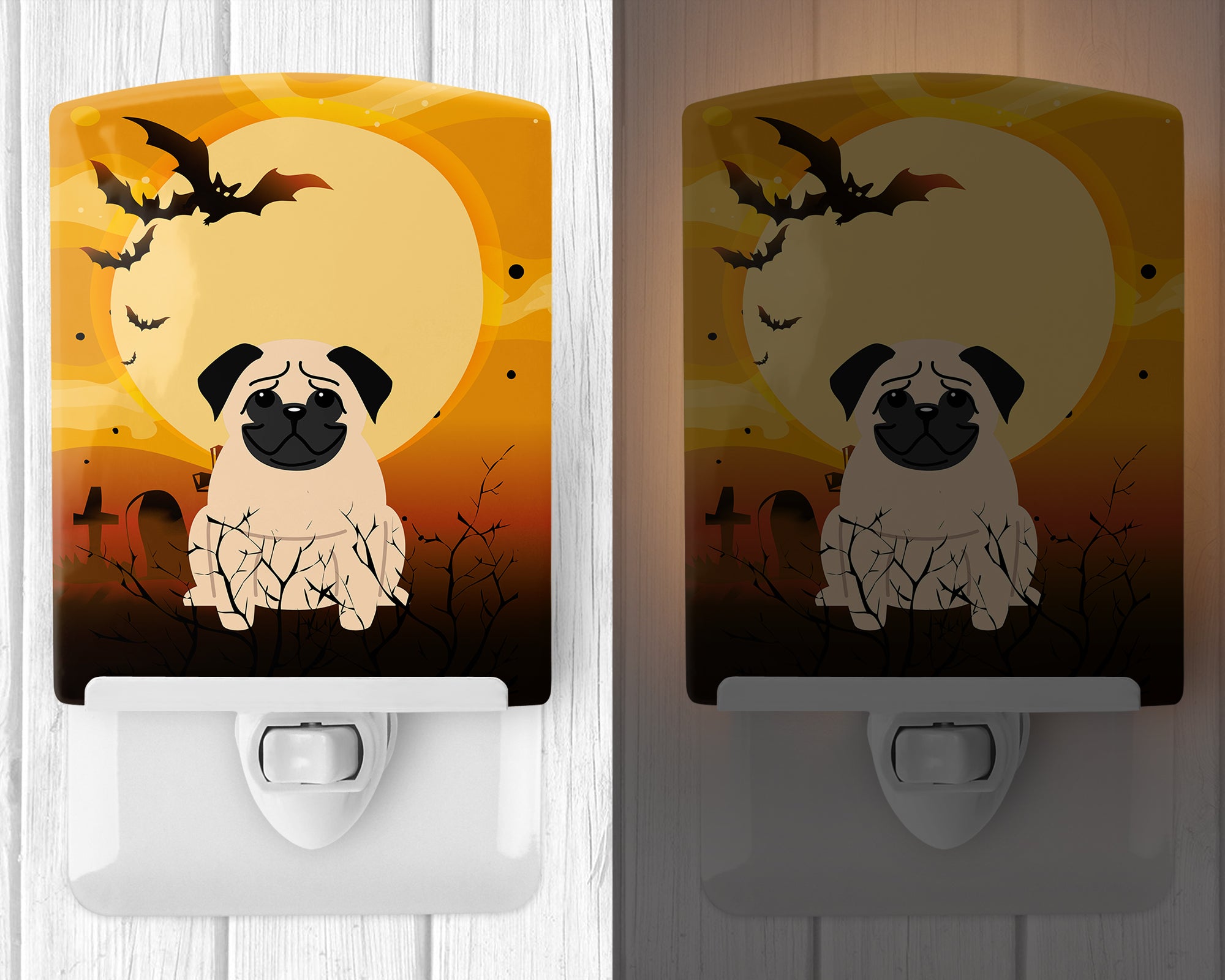 Halloween Pug Fawn Ceramic Night Light BB4274CNL - the-store.com