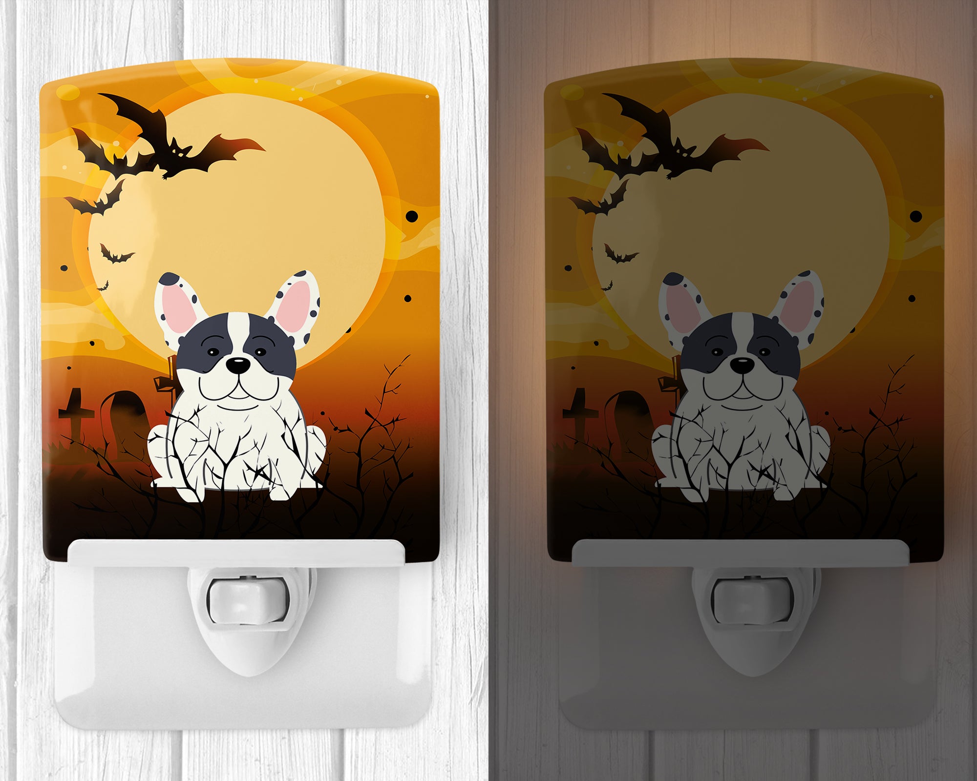 Halloween French Bulldog Piebald Ceramic Night Light BB4277CNL - the-store.com