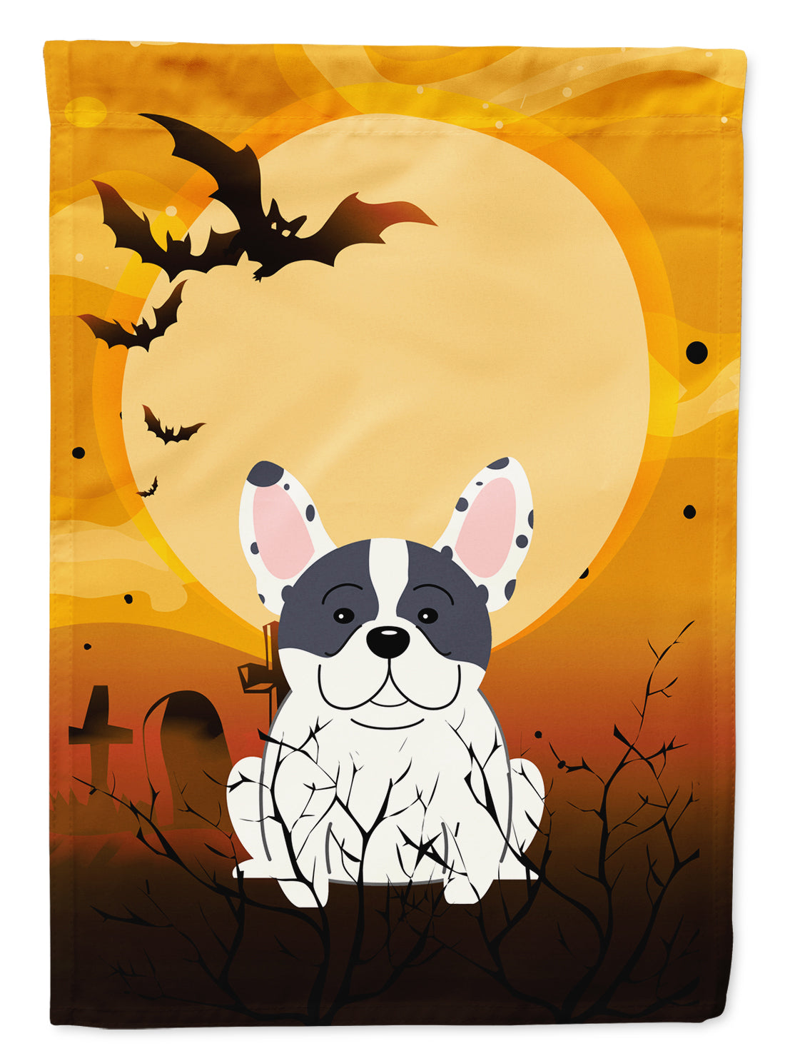 Halloween French Bulldog Piebald Flag Garden Size BB4277GF  the-store.com.