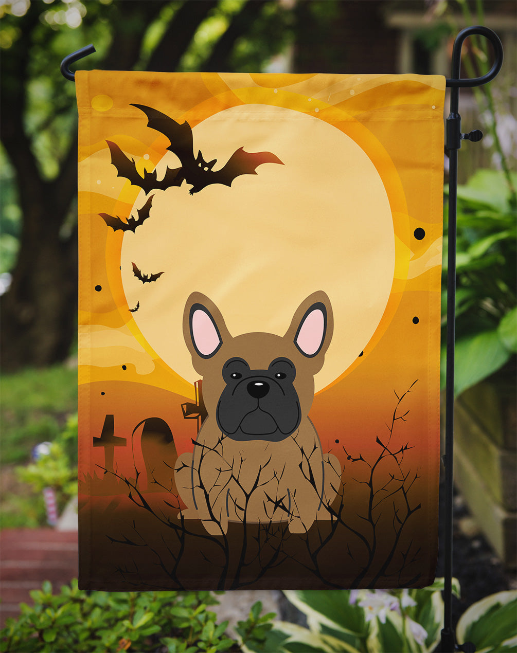 Halloween French Bulldog Brown Flag Garden Size BB4279GF  the-store.com.