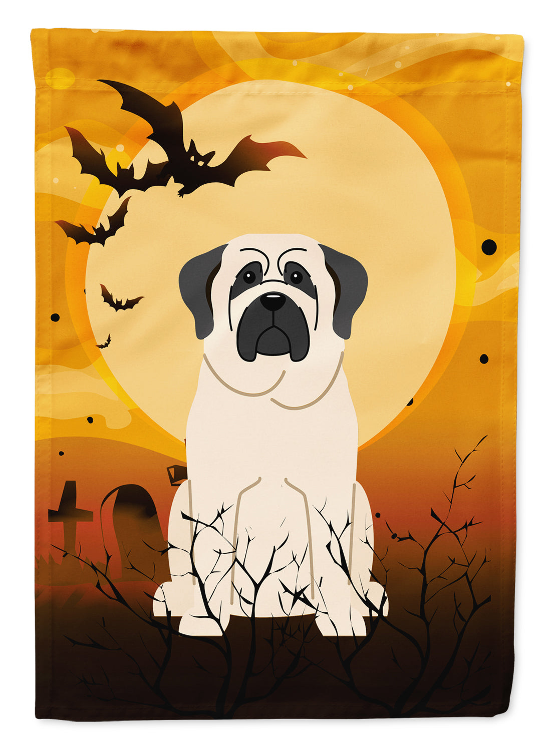 Halloween Mastiff White Flag Garden Size BB4283GF  the-store.com.