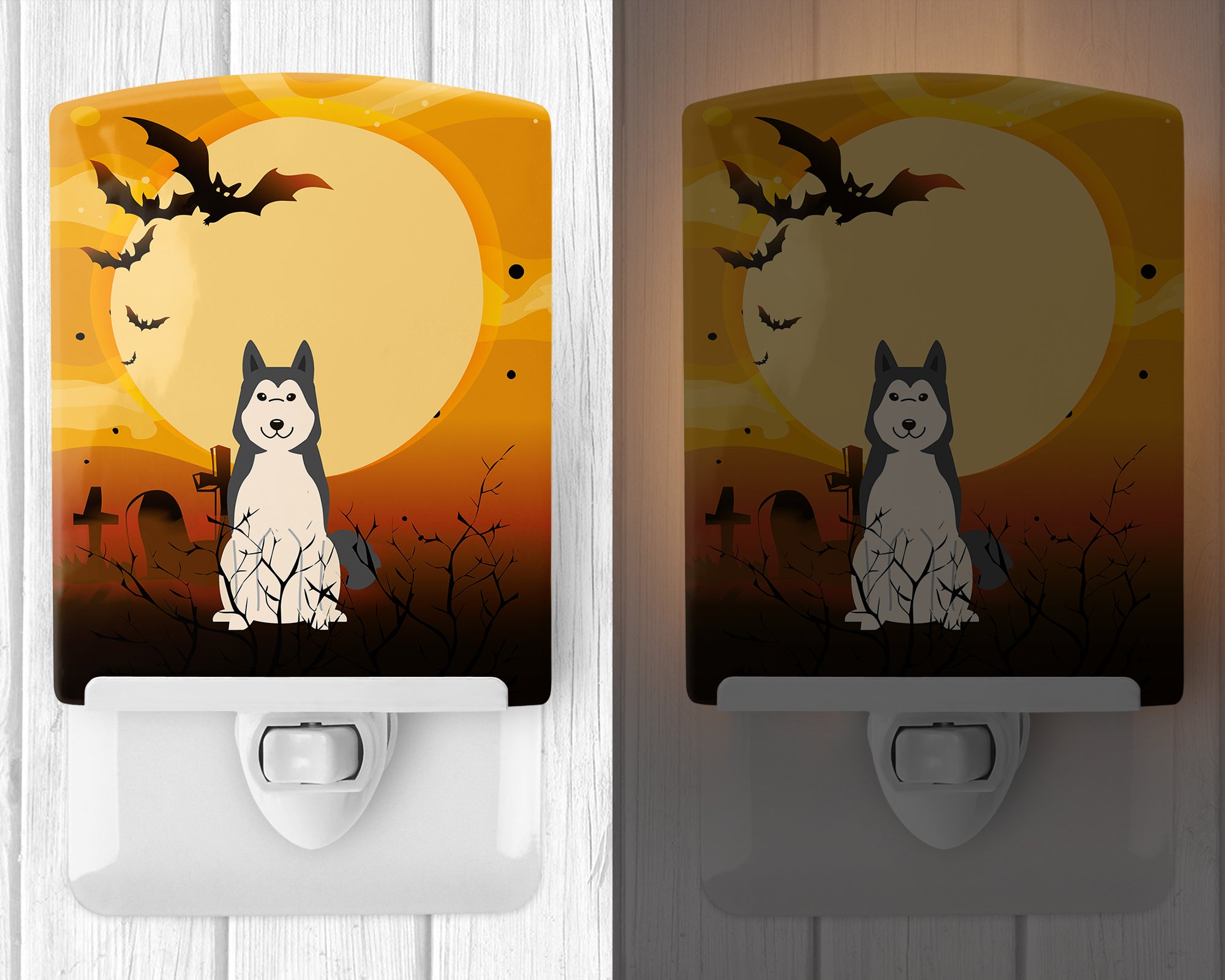 Halloween West Siberian Laika Spitz Ceramic Night Light BB4291CNL - the-store.com