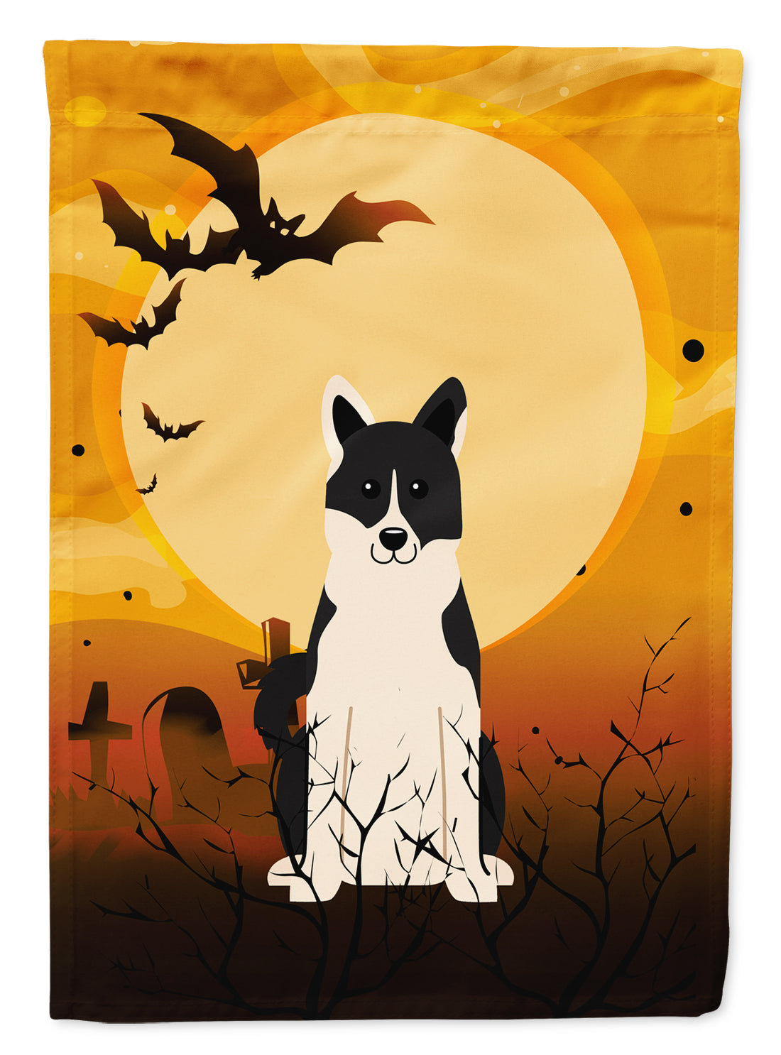 Halloween Russo-European Laika Spitz Flag Garden Size BB4295GF  the-store.com.