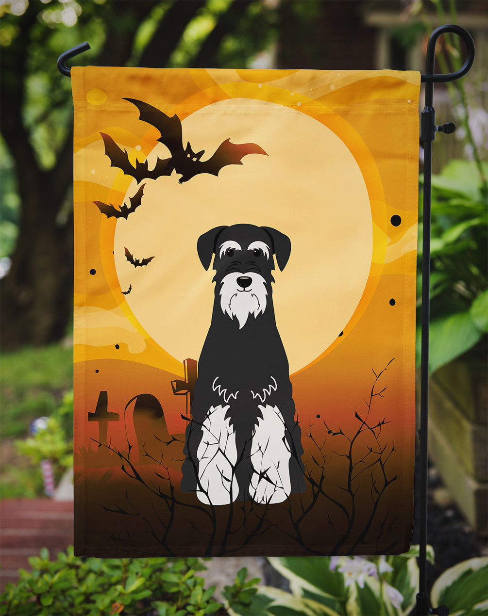 Halloween Standard Schnauzer Salt and Pepper Flag Garden Size BB4299GF  the-store.com.