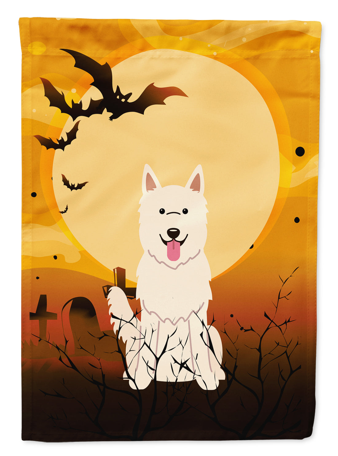 Halloween White German Shepherd Flag Garden Size BB4311GF  the-store.com.