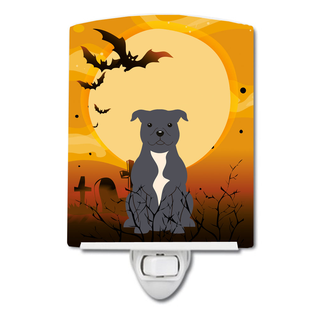 Halloween Staffordshire Bull Terrier Blue Ceramic Night Light BB4312CNL - the-store.com