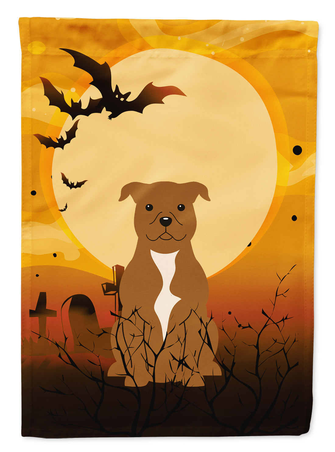 Halloween Staffordshire Bull Terrier Brown Flag Garden Size BB4313GF  the-store.com.