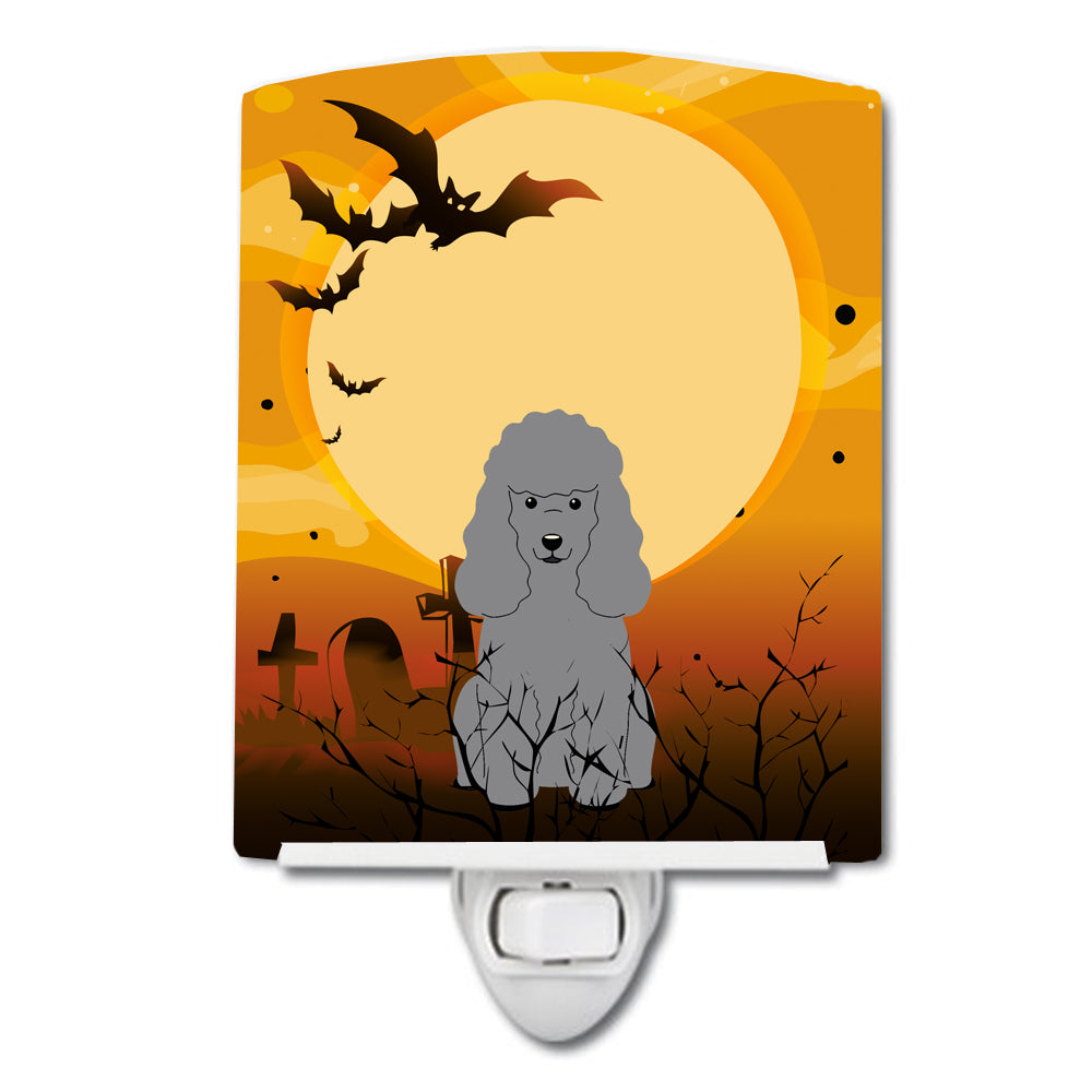 Halloween Poodle Silver Ceramic Night Light BB4334CNL - the-store.com