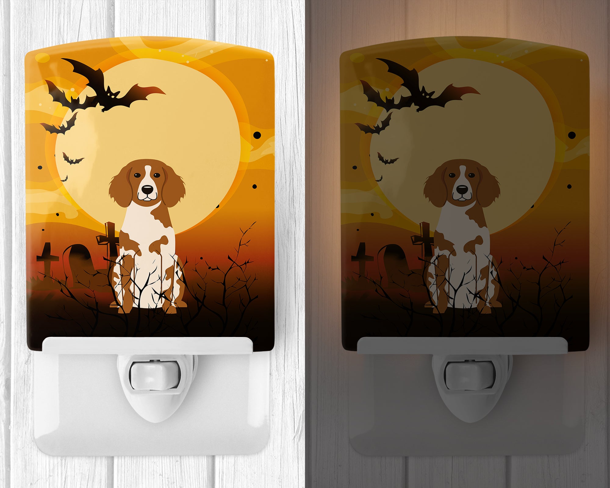 Halloween Brittany Spaniel Ceramic Night Light BB4338CNL - the-store.com