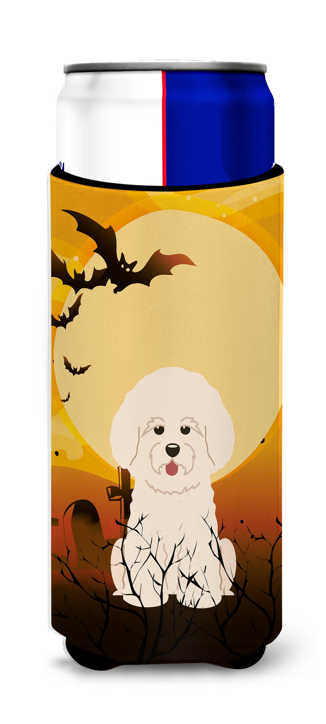 Halloween Bichon Frise  Ultra Hugger for slim cans BB4341MUK  the-store.com.