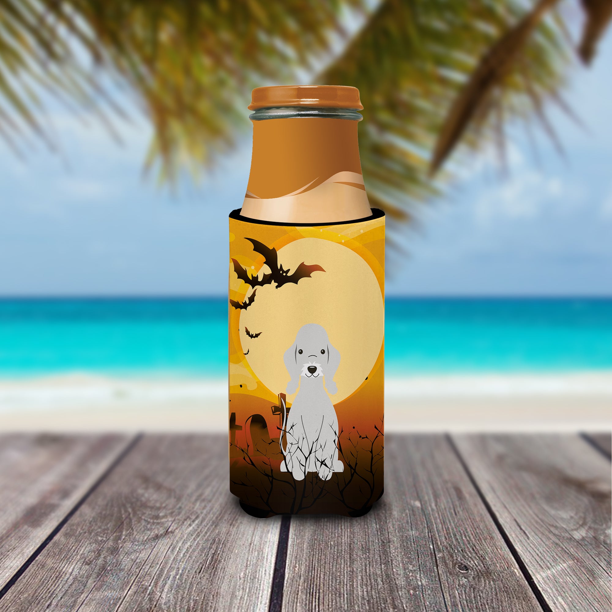 Halloween Bedlington Terrier Blue  Ultra Hugger for slim cans BB4356MUK  the-store.com.