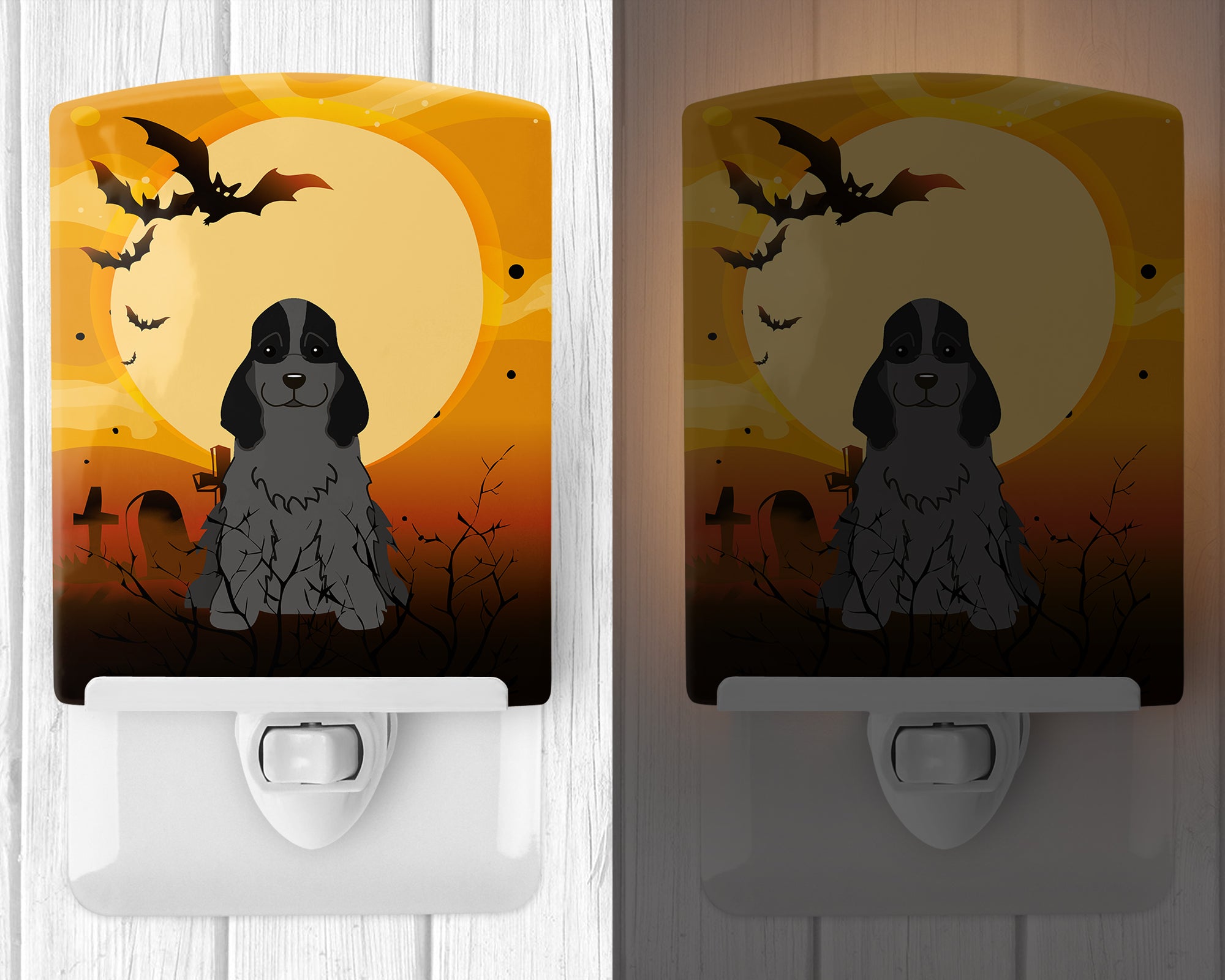 Halloween Cocker Spaniel Black Ceramic Night Light BB4358CNL - the-store.com