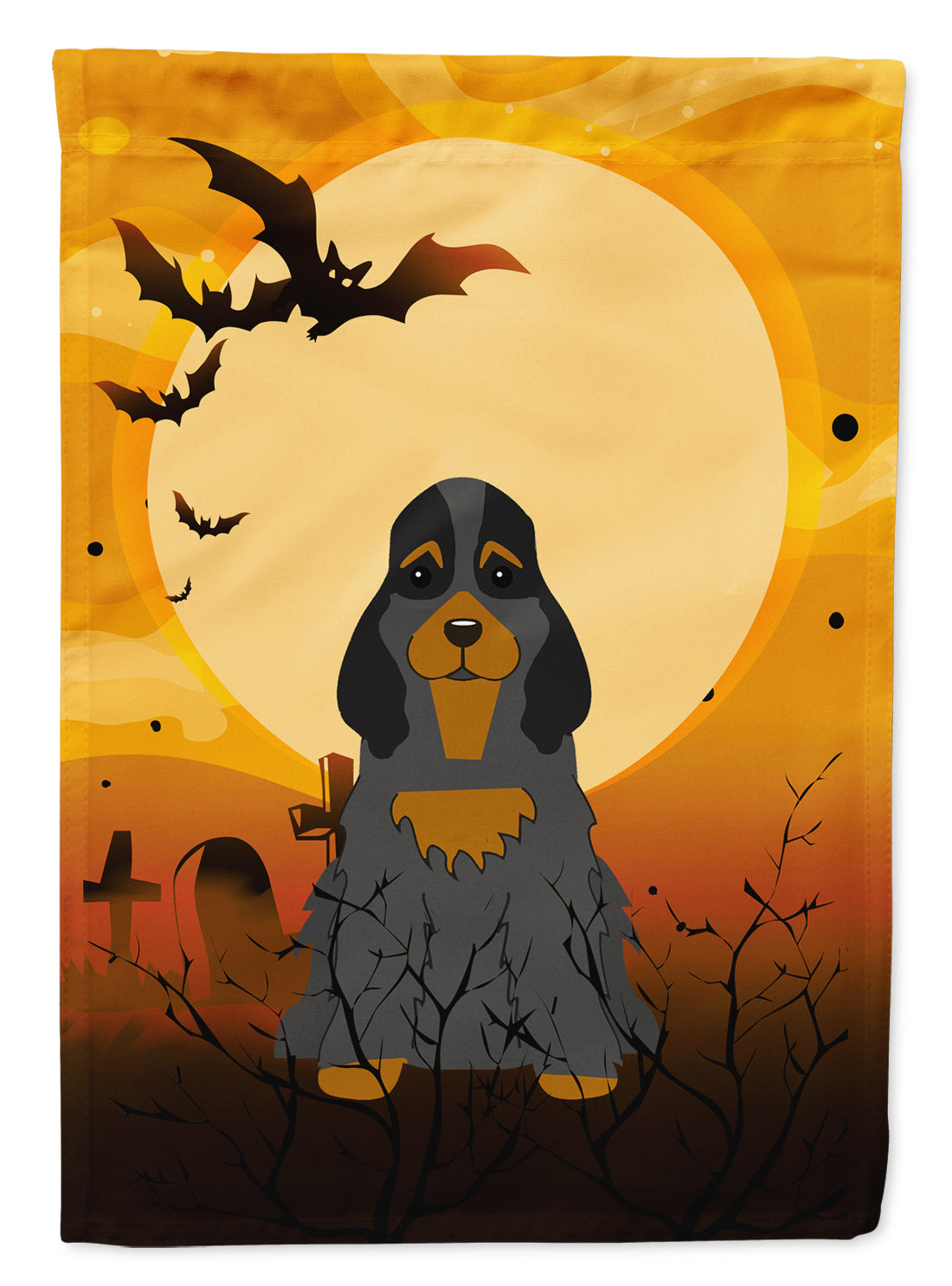 Halloween Cocker Spaniel Black Tan Flag Garden Size BB4359GF  the-store.com.