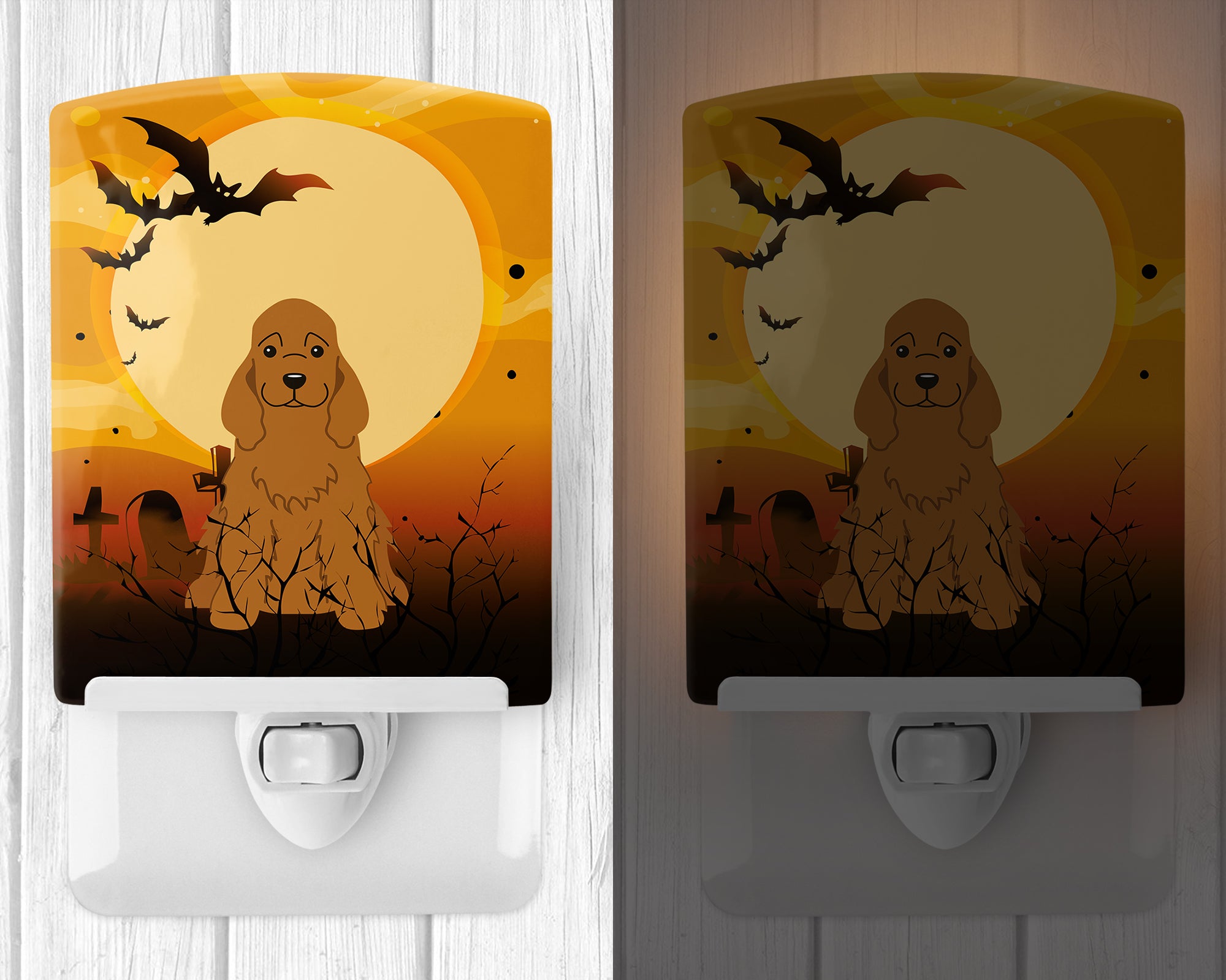 Halloween Cocker Spaniel Red Ceramic Night Light BB4361CNL - the-store.com