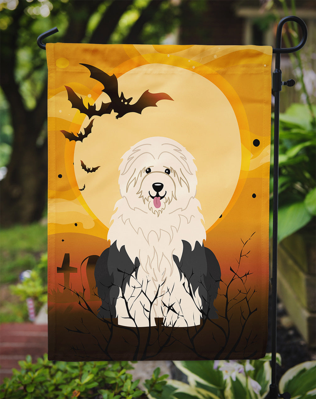 Halloween Old English Sheepdog Flag Garden Size BB4362GF  the-store.com.