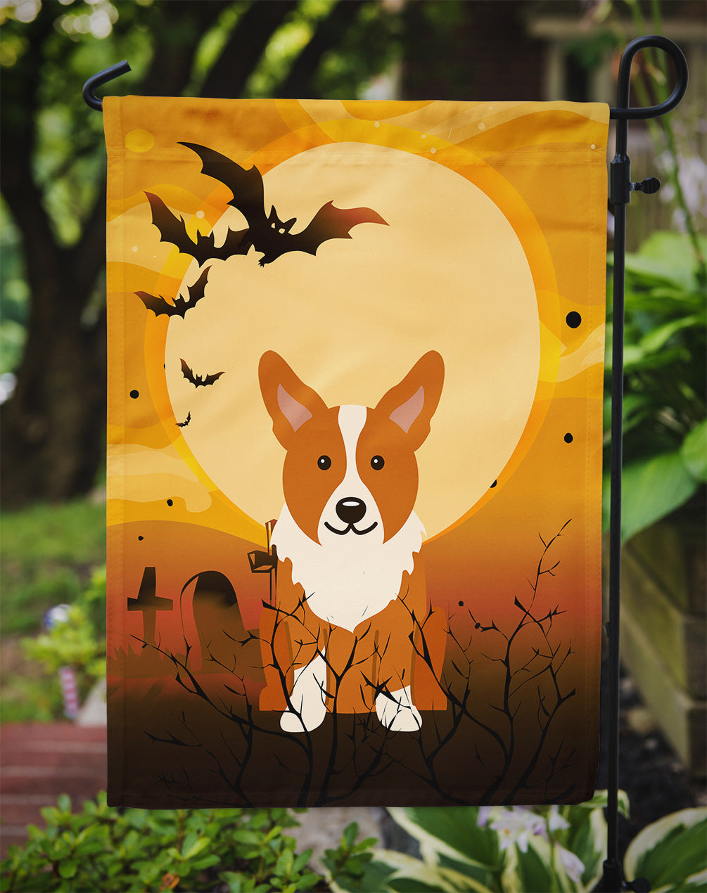 Halloween Corgi Flag Garden Size BB4366GF  the-store.com.