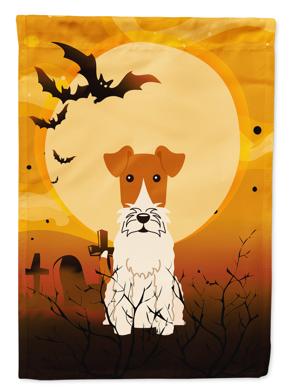 Halloween Wire Fox Terrier Flag Garden Size BB4367GF  the-store.com.