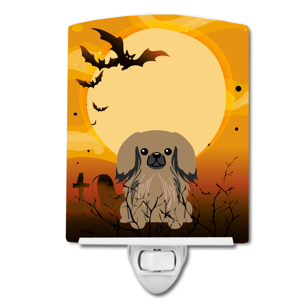 Halloween Pekingnese Tan Ceramic Night Light BB4368CNL - the-store.com