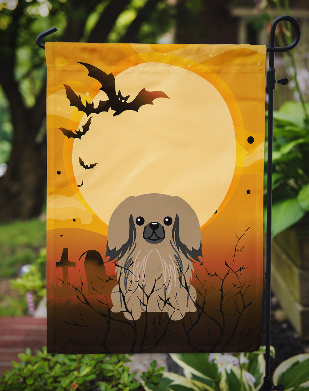 Halloween Pekingnese Tan Flag Garden Size BB4368GF  the-store.com.