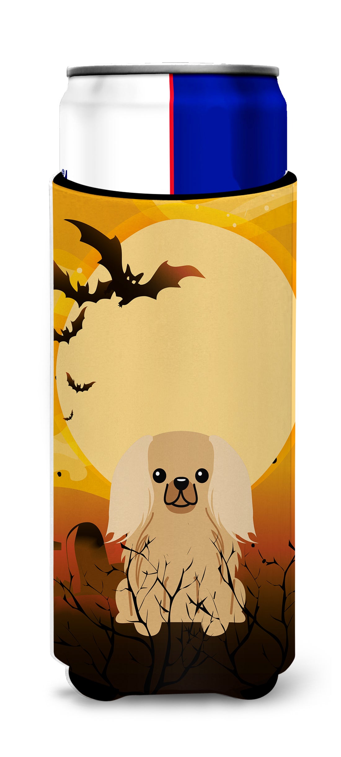 Halloween Pekingnese Fawn Sable  Ultra Hugger for slim cans BB4370MUK  the-store.com.