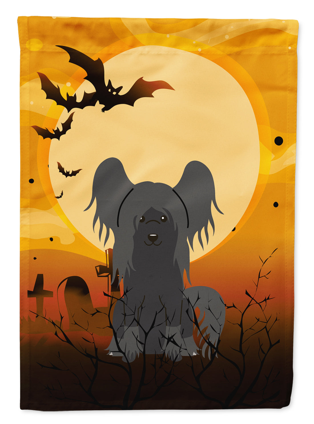 Halloween Chinese Crested Black Flag Garden Size BB4378GF  the-store.com.