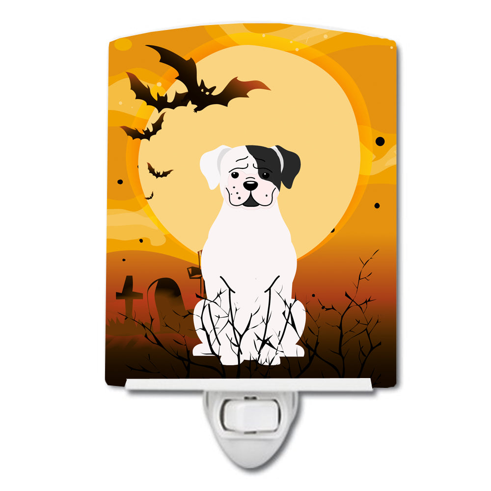 Halloween White Boxer Cooper Ceramic Night Light BB4380CNL - the-store.com