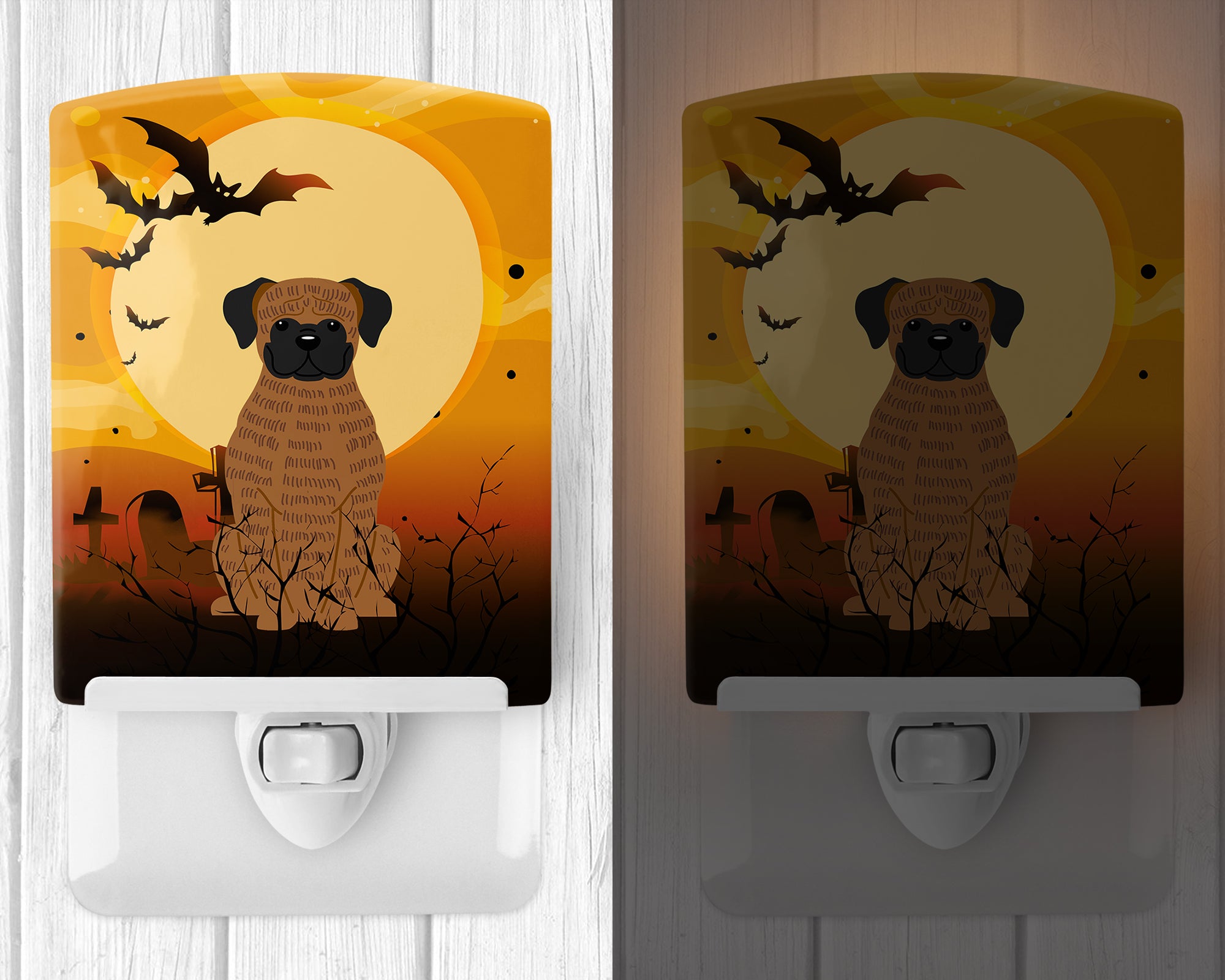 Halloween Brindle Boxer Ceramic Night Light BB4383CNL - the-store.com