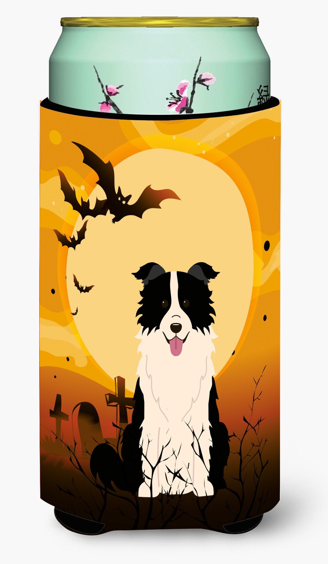 Halloween Border Collie Black White Tall Boy Beverage Insulator Hugger BB4384TBC by Caroline&#39;s Treasures