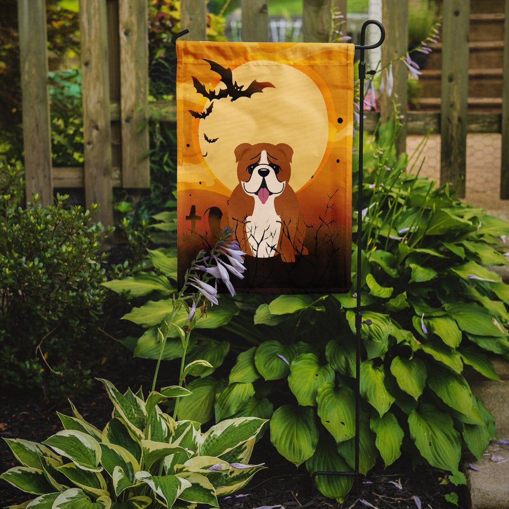 Halloween English Bulldog Red White Flag Garden Size BB4386GF  the-store.com.