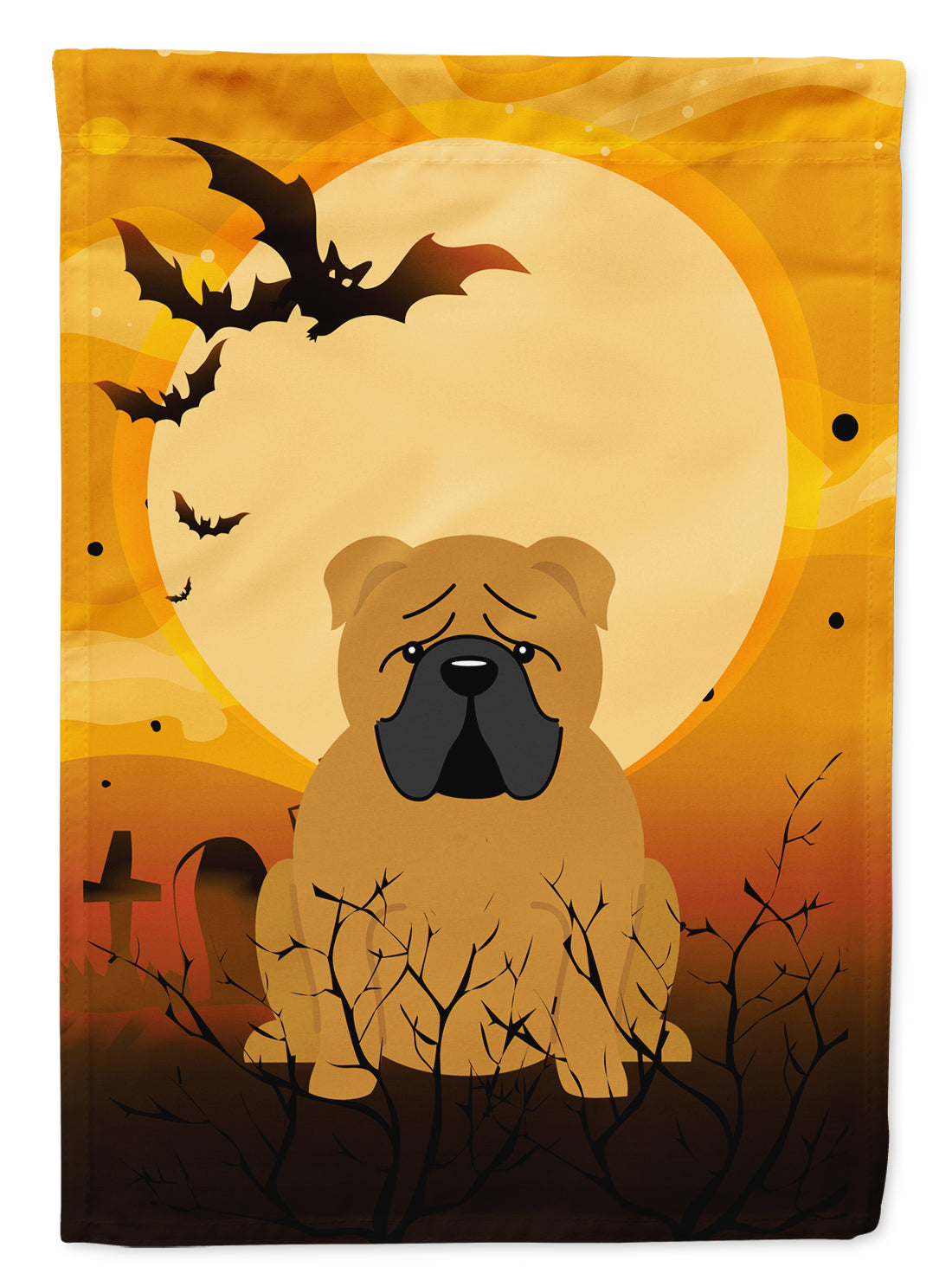 Halloween English Bulldog Red Flag Garden Size BB4388GF  the-store.com.