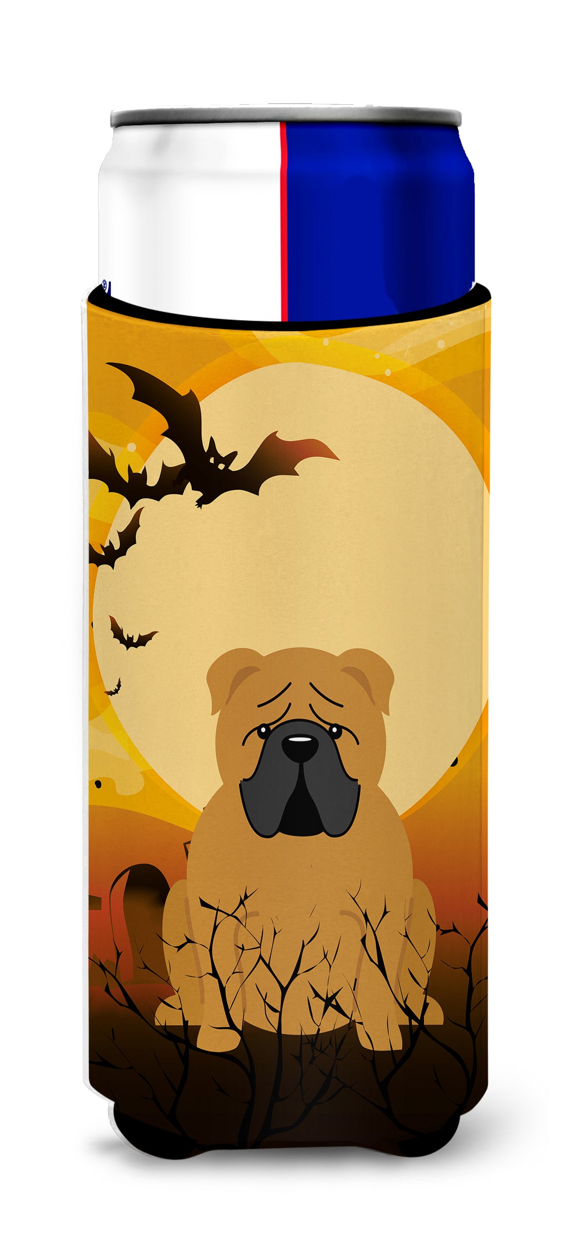 Halloween English Bulldog Red  Ultra Hugger for slim cans BB4388MUK  the-store.com.