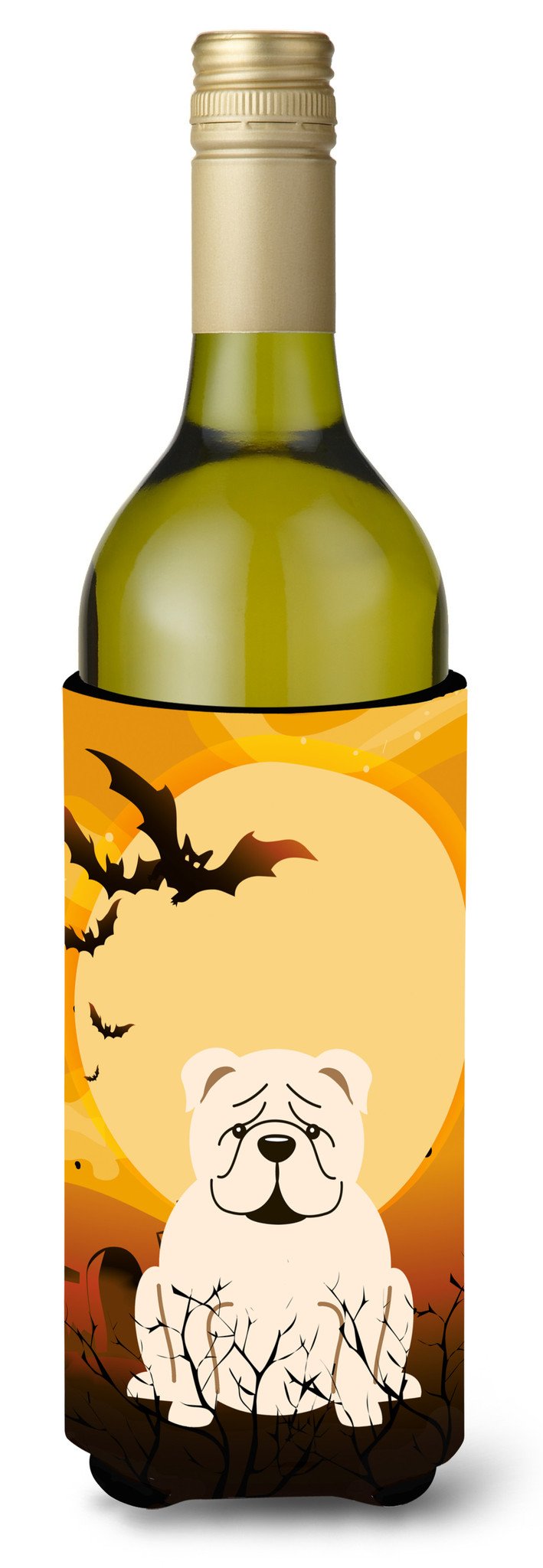Halloween English Bulldog White Wine Bottle Beverge Insulator Hugger BB4389LITERK by Caroline&#39;s Treasures