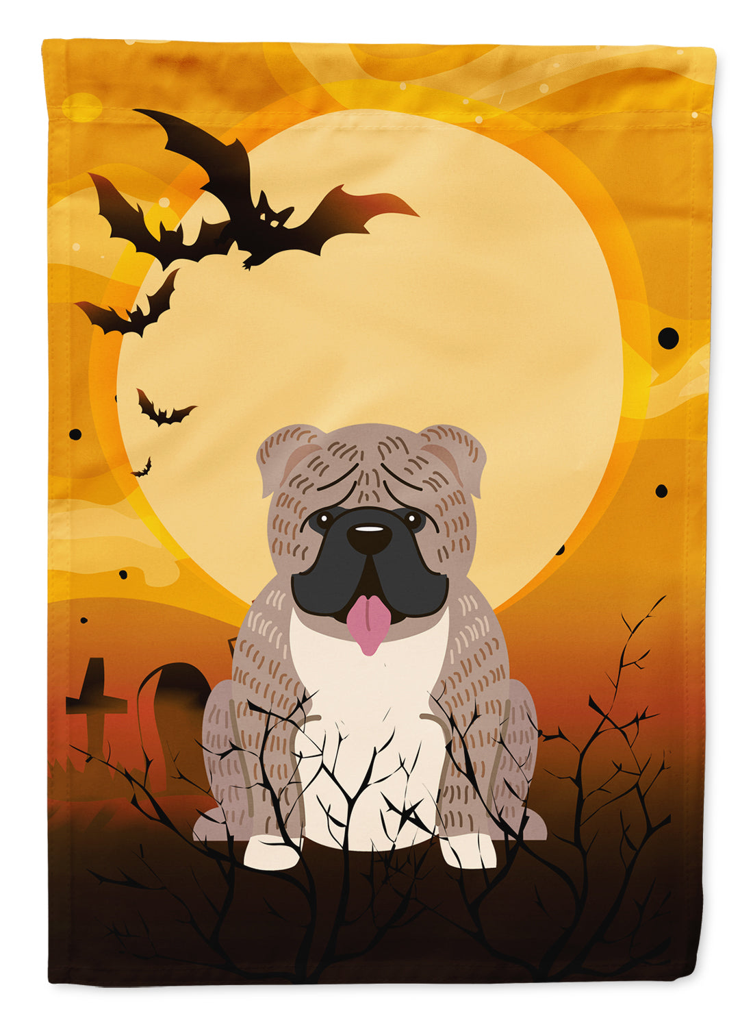 Halloween English Bulldog Grey Brindle  Flag Garden Size BB4392GF  the-store.com.